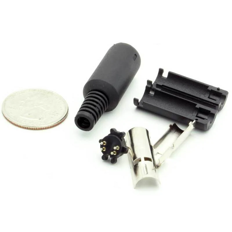 4 Pin Mini-DIN Male Inline Plug Connector - Image 3
