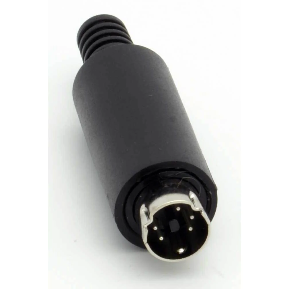 5 Pin Mini-DIN Male Inline Plug Connector