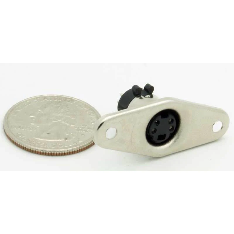 4 Pin Mini-DIN Female Panel Mount Jack - Image 2