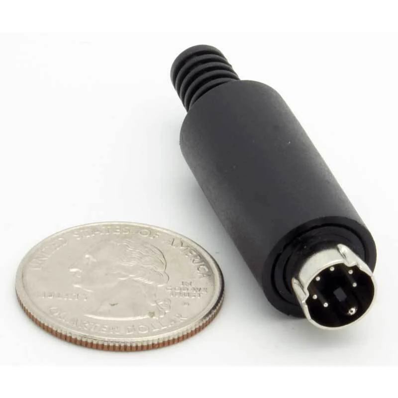 6 Pin Mini-DIN Male Inline Plug Connector - Image 2