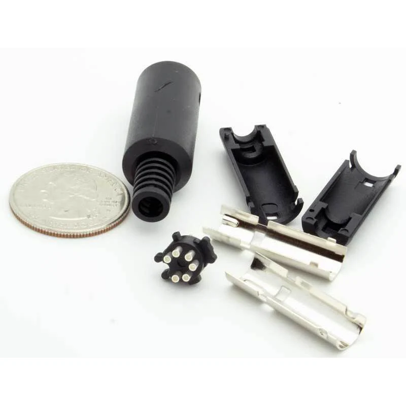 6 Pin Mini-DIN Male Inline Plug Connector - Image 3