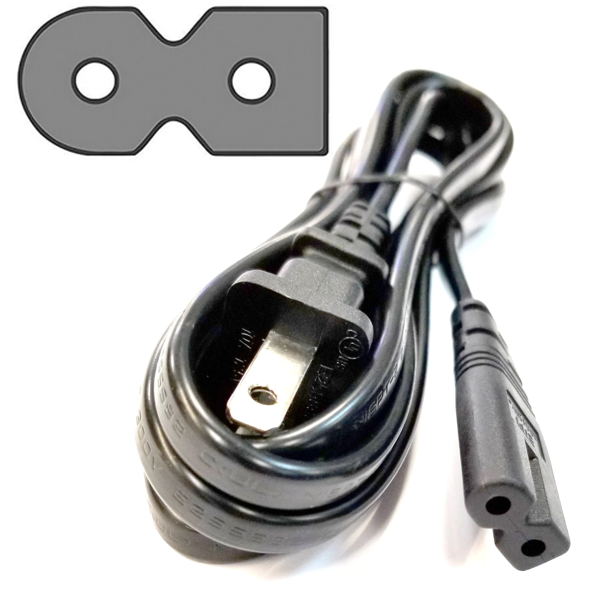 IEC C7 Polarized Figure-8 Style Power Cord 6' - Sony Style