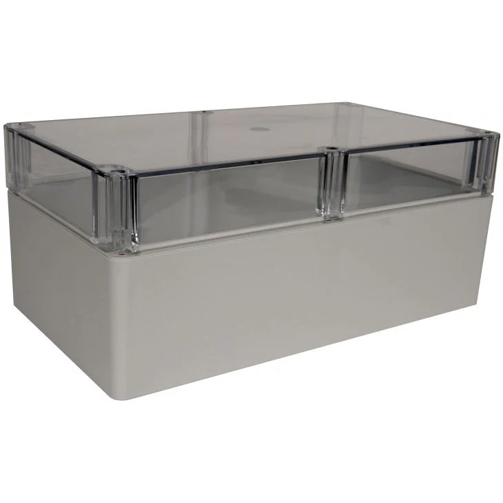 BUD Extra Large Grey Plastic Project Box W/ Clear Lid 14.128" L x 7.845" W X 5.905" H PN-1344-C - Image 2