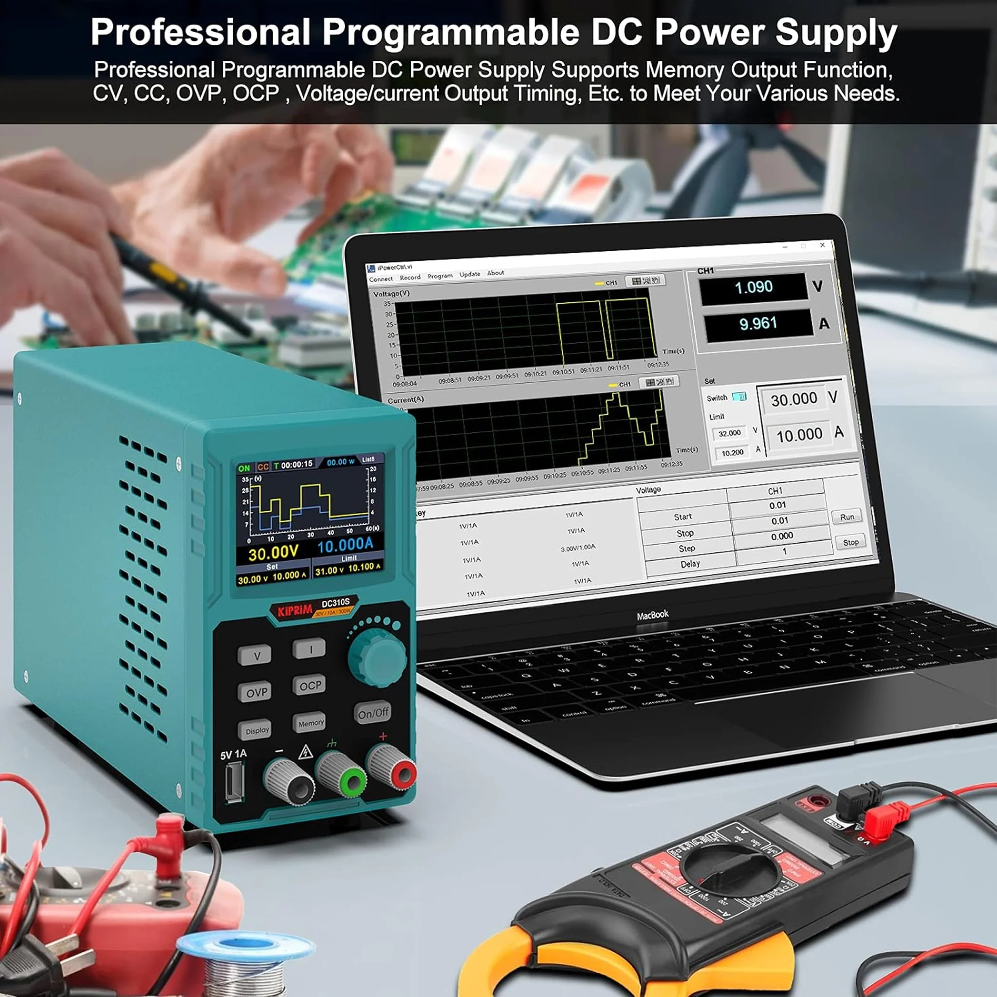 USB Programmable DC Bench Top Power Supply - 0-to-30V DC 10-to-0 AMPs - Image 3