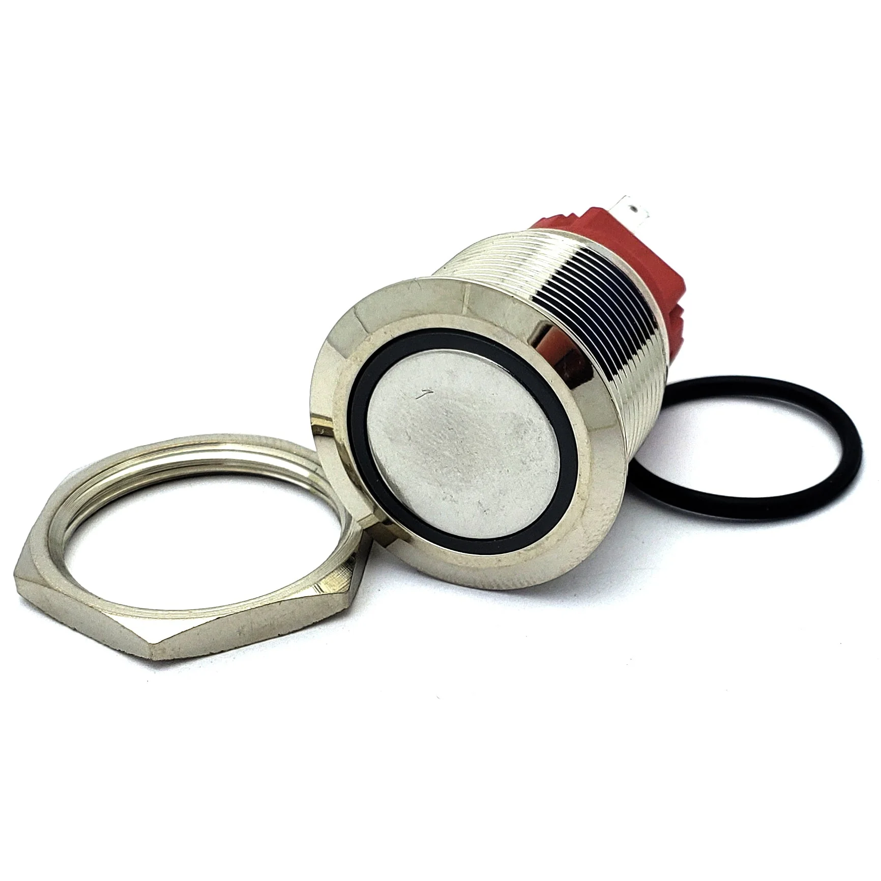Push Button Switch, Push On Push Off, LED Illuminated Colored Ring, Metal, Waterproof, 19mm - Image 5