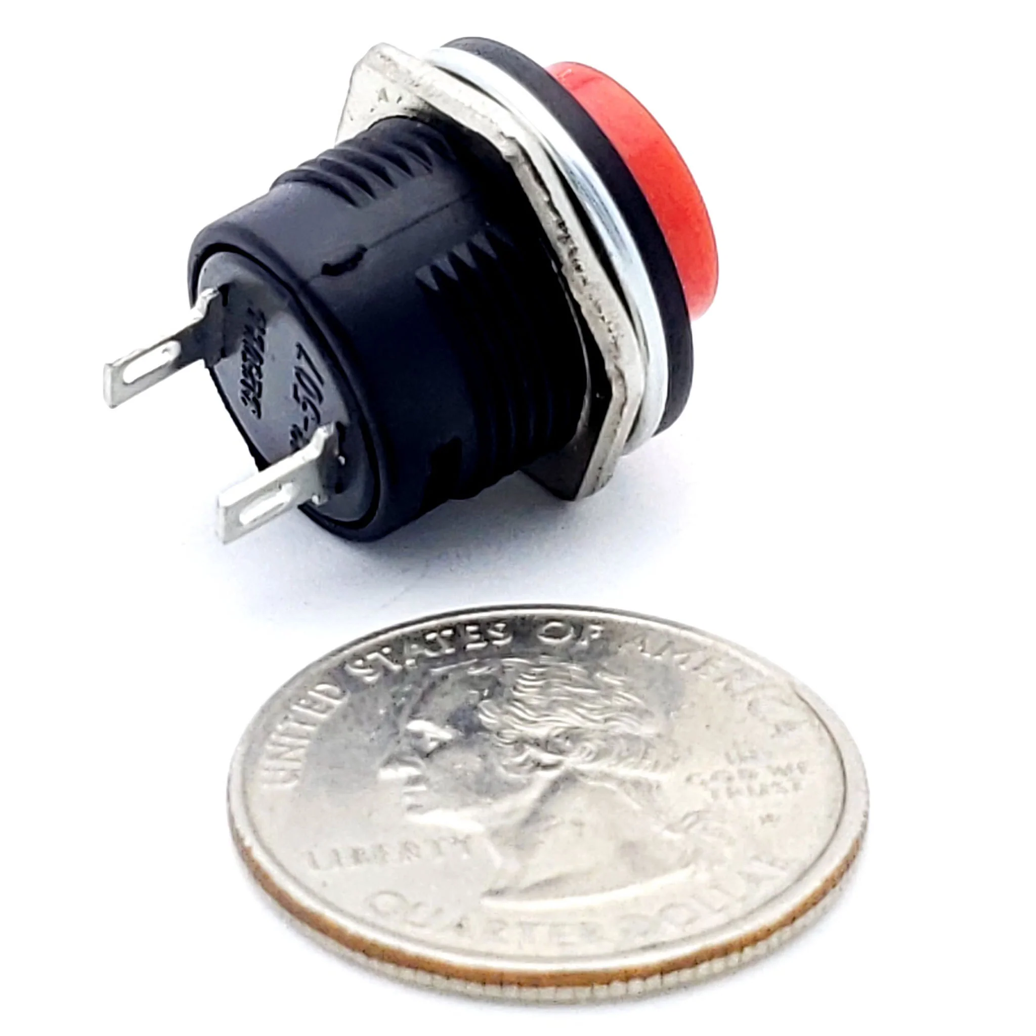 Red Momentary Push Button Switch - SPST (ON) - OFF 3A 250V AC Panel Mount - Image 2