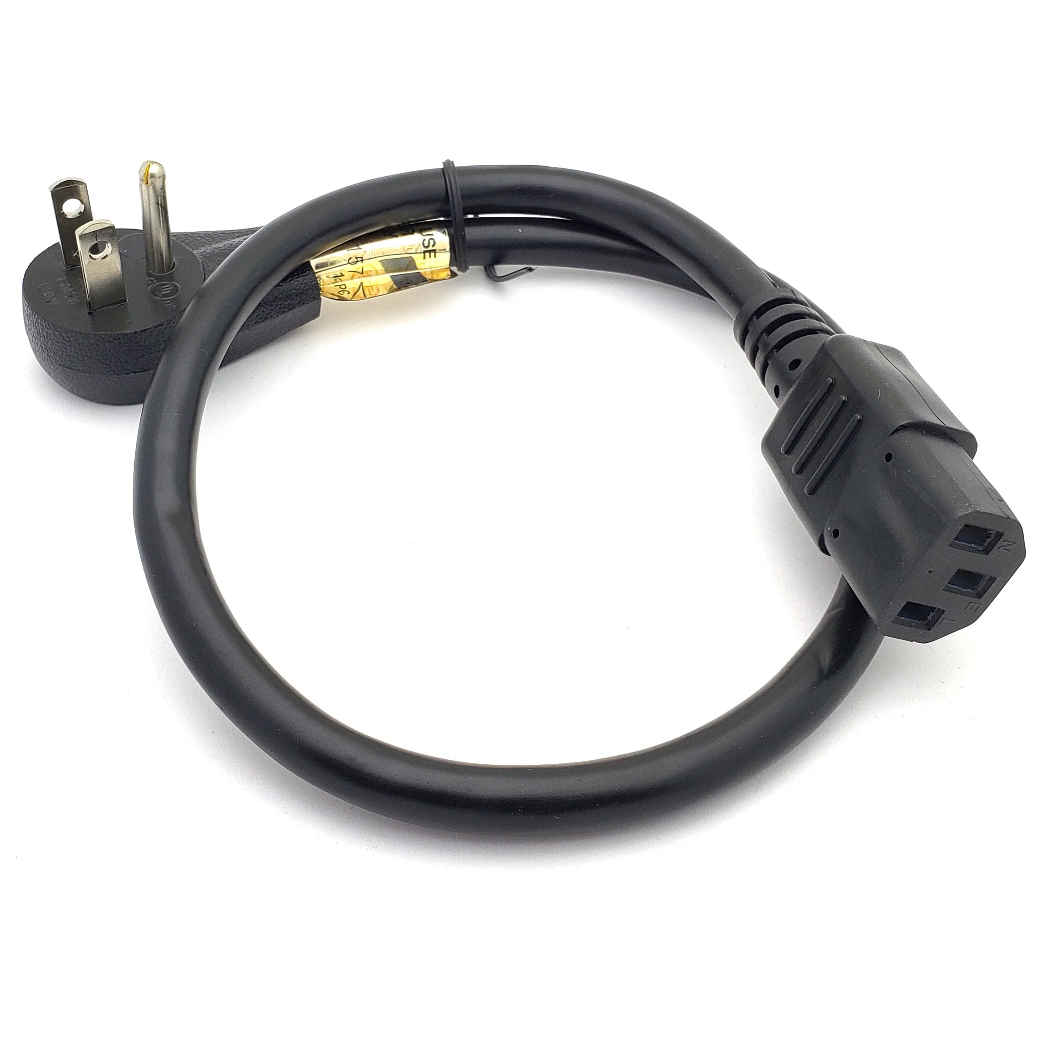 Right Angle (90 degree) 5-15P Plug To IEC C13 Straight - 3Ft 18AWG