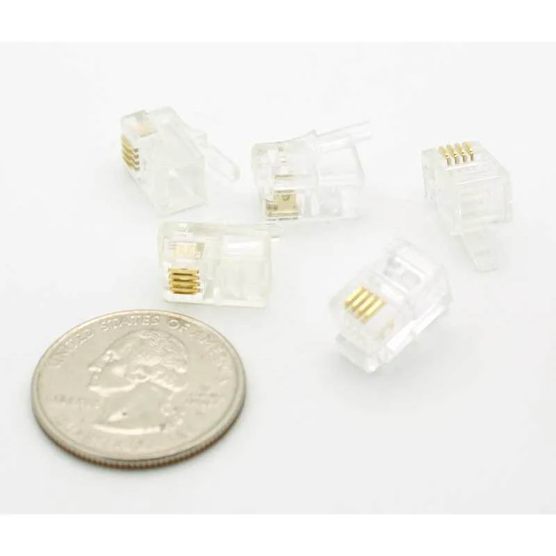 RJ-22 Male Crimp Plug (Telephone Handset) - Flat Cable - Image 2