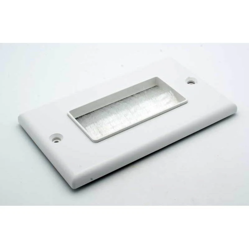 Single Gang Decor Bulk Cable Wall Plate with Brush Grommet - Image 2