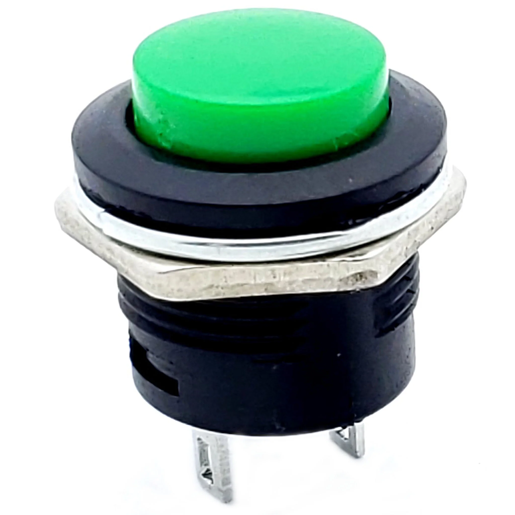Green Momentary Push Button Switch – SPST (ON) - OFF 3A 250V AC Panel Mount