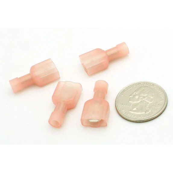 Male Quick Disconnect Terminal - Fully Insulated - 22-18 AWG - .250" - 100 Pack