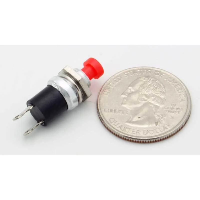 SPST Miniature Push Button Momentary Red N.O. 1A - Image 2
