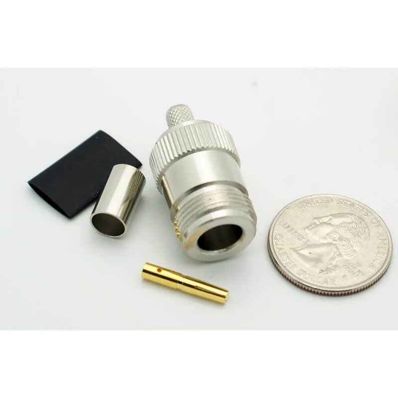 N Female 3 Piece Crimp Connector for LMR-240 - Image 2