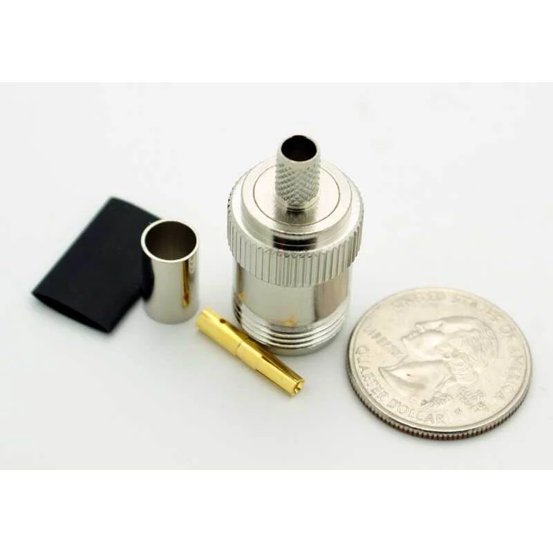 N Female 3 Piece Crimp Connector for LMR-240 - Image 3