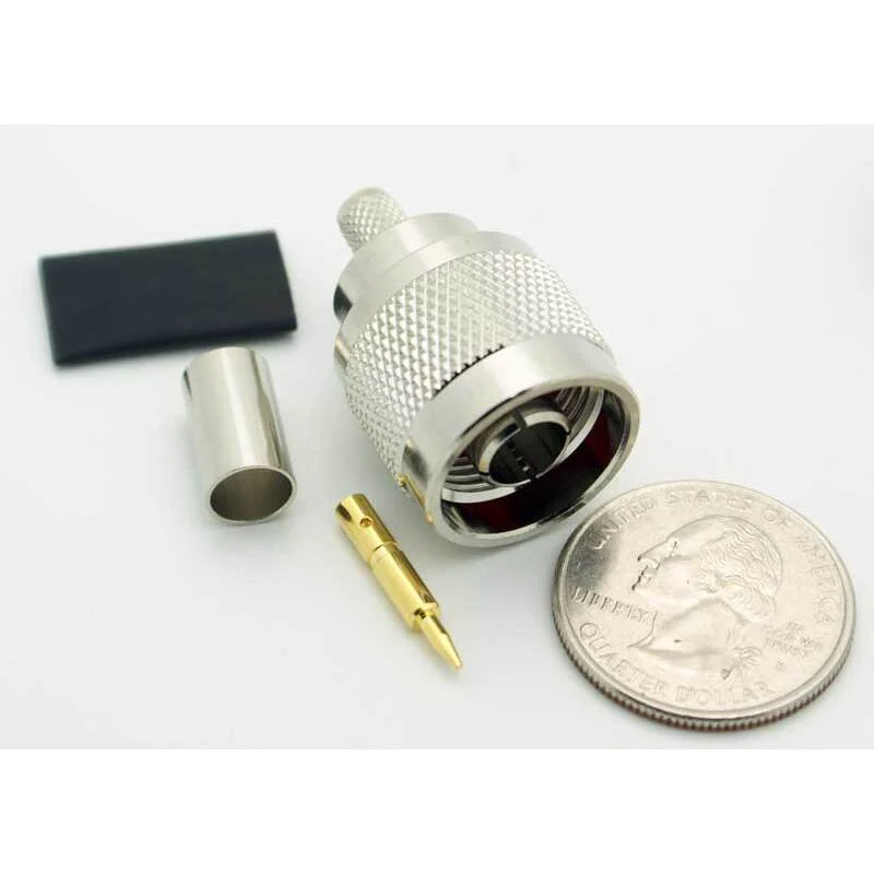 N Male 3 Piece Crimp Connector for LMR-240 - Image 2