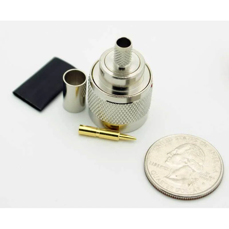 N Male 3 Piece Crimp Connector for LMR-240 - Image 3