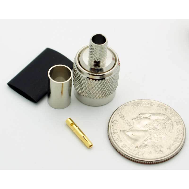 Reverse TNC Male 3 Piece Crimp Connector for LMR-240 Coax - Image 3