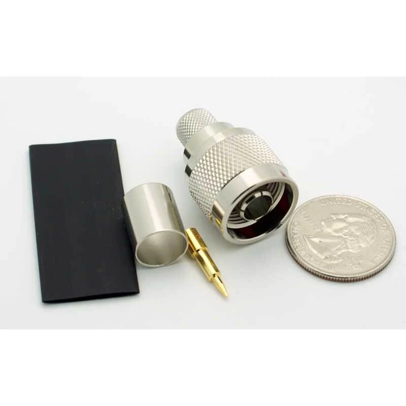 N Male 3 Piece Crimp Connector for LMR-400 - Image 2