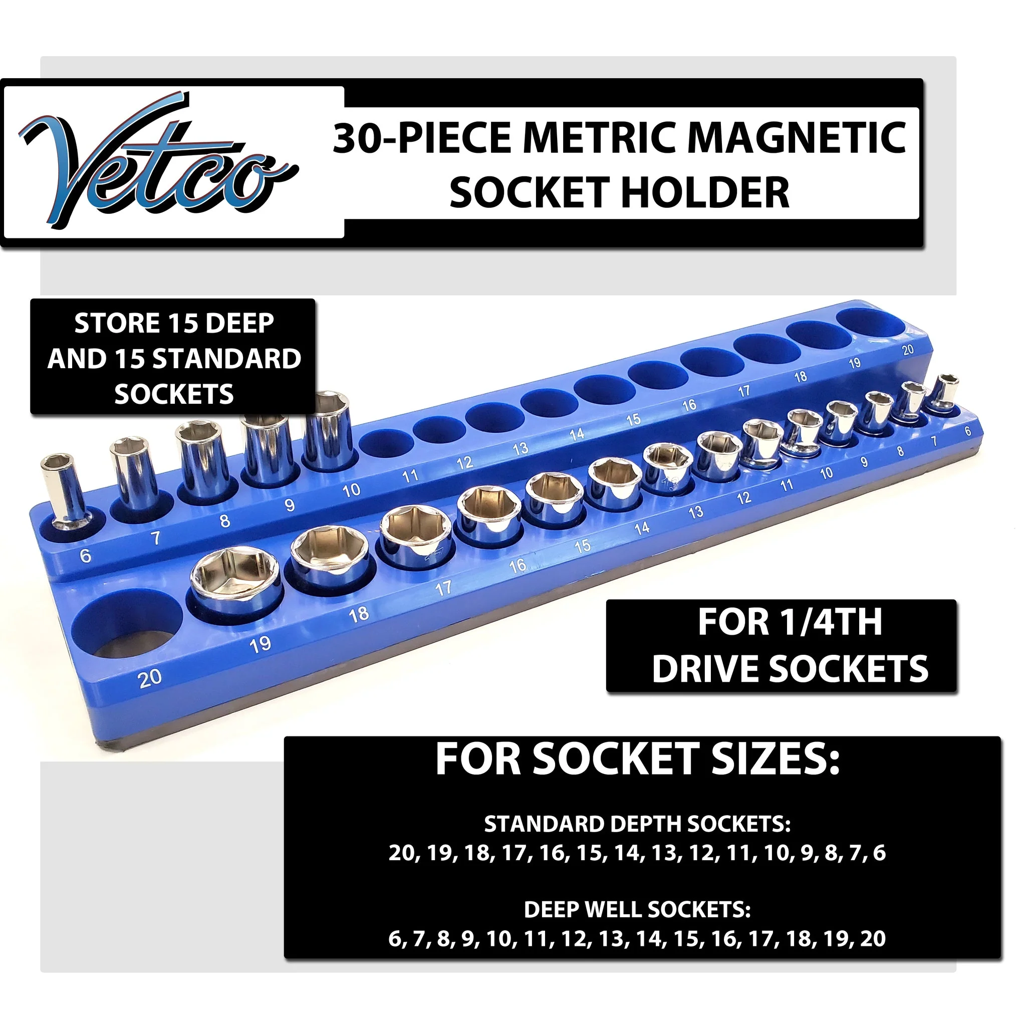 30-Piece Metric 3/8th Magnetic Socket Holder - Image 5