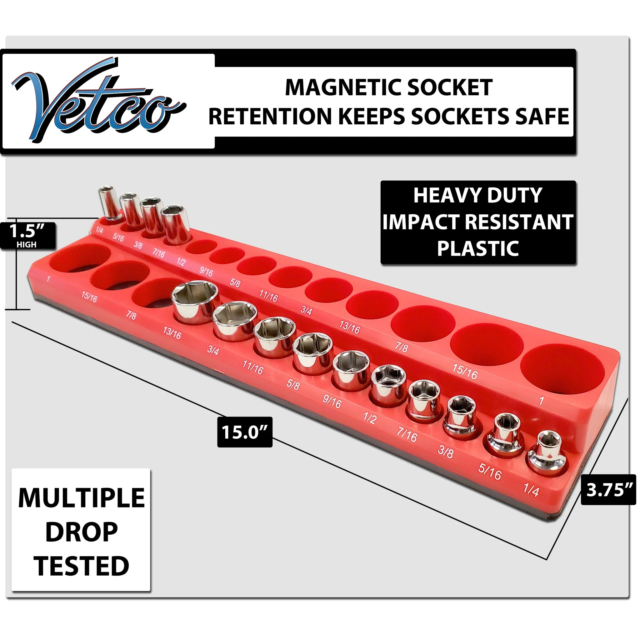 26-Piece SAE 3/8th  Magnetic Socket Holder - Image 6