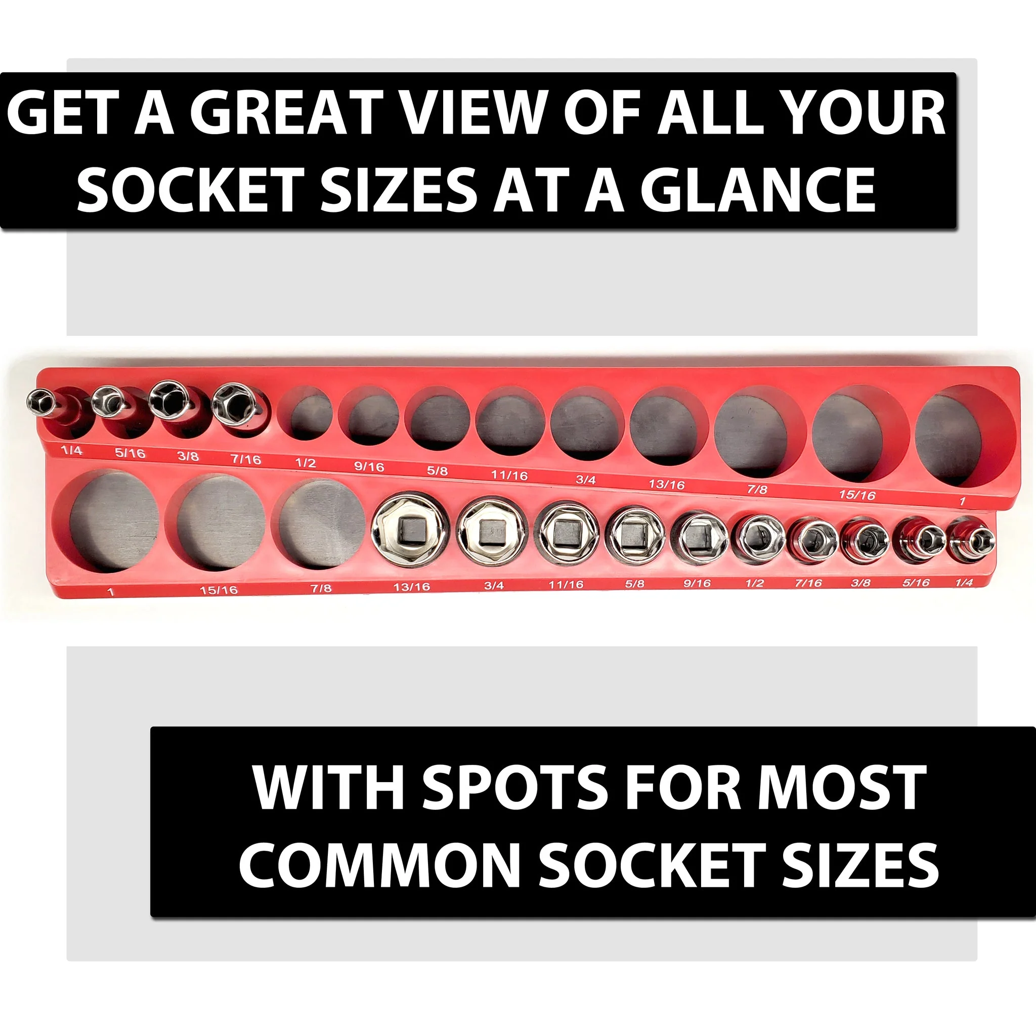 26-Piece SAE 3/8th  Magnetic Socket Holder - Image 8
