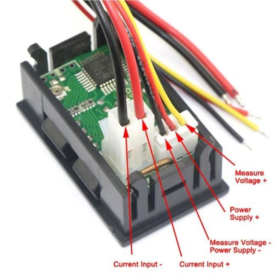 LED Volt & 10 AMP Meter (0.00 to 100 VDC 3+2 wire, 0-10A) - Image 4