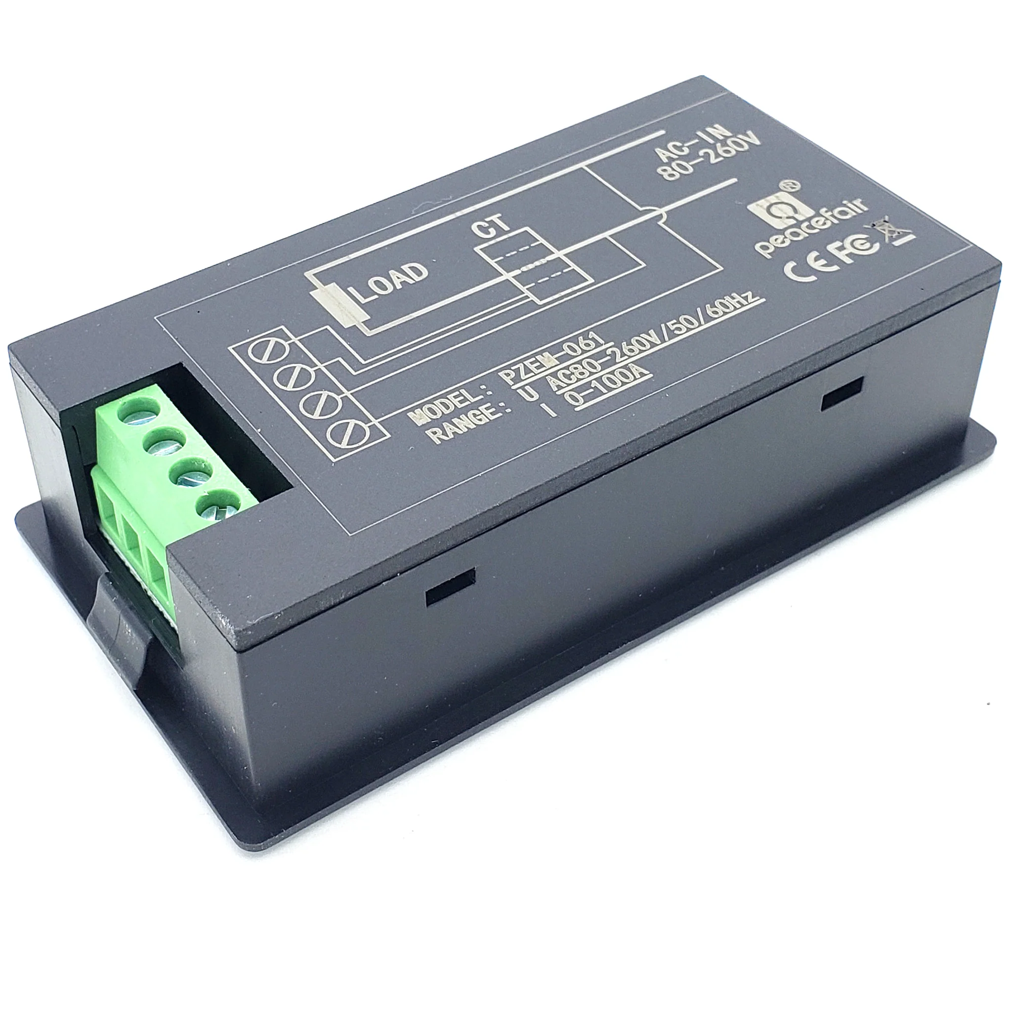 100A AC Digital LCD Current Energy Watt Kwh Panel Meter Ammeter Voltmeter + CT - Image 3