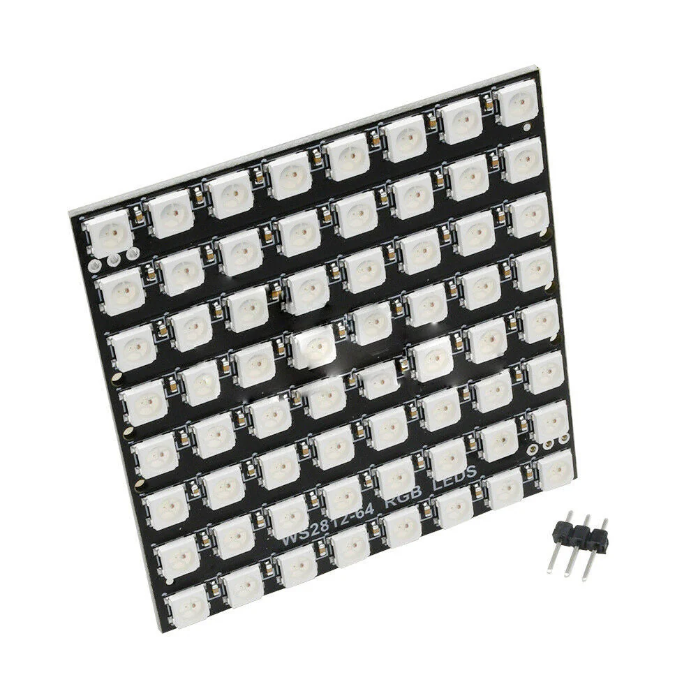 8x8 WS2812 Addressable 5050 RGB LED Light Panel Matrix Full Color Display - NON-Flexible (D116) - Image 3