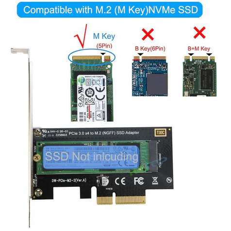 NVMe SSD to PCIe (M Key M.2 PCIe x4) Adapter Card - Image 3