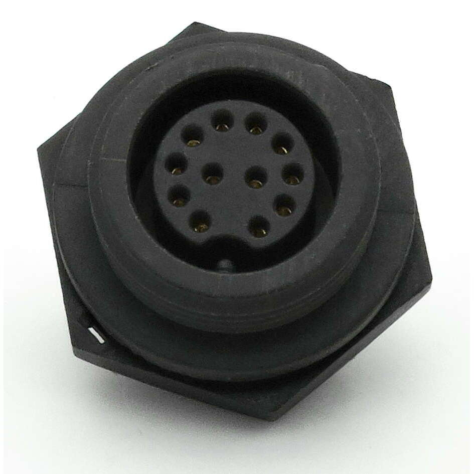 LARGE Series Waterproof Connector - 12 pin Female Panel Mount