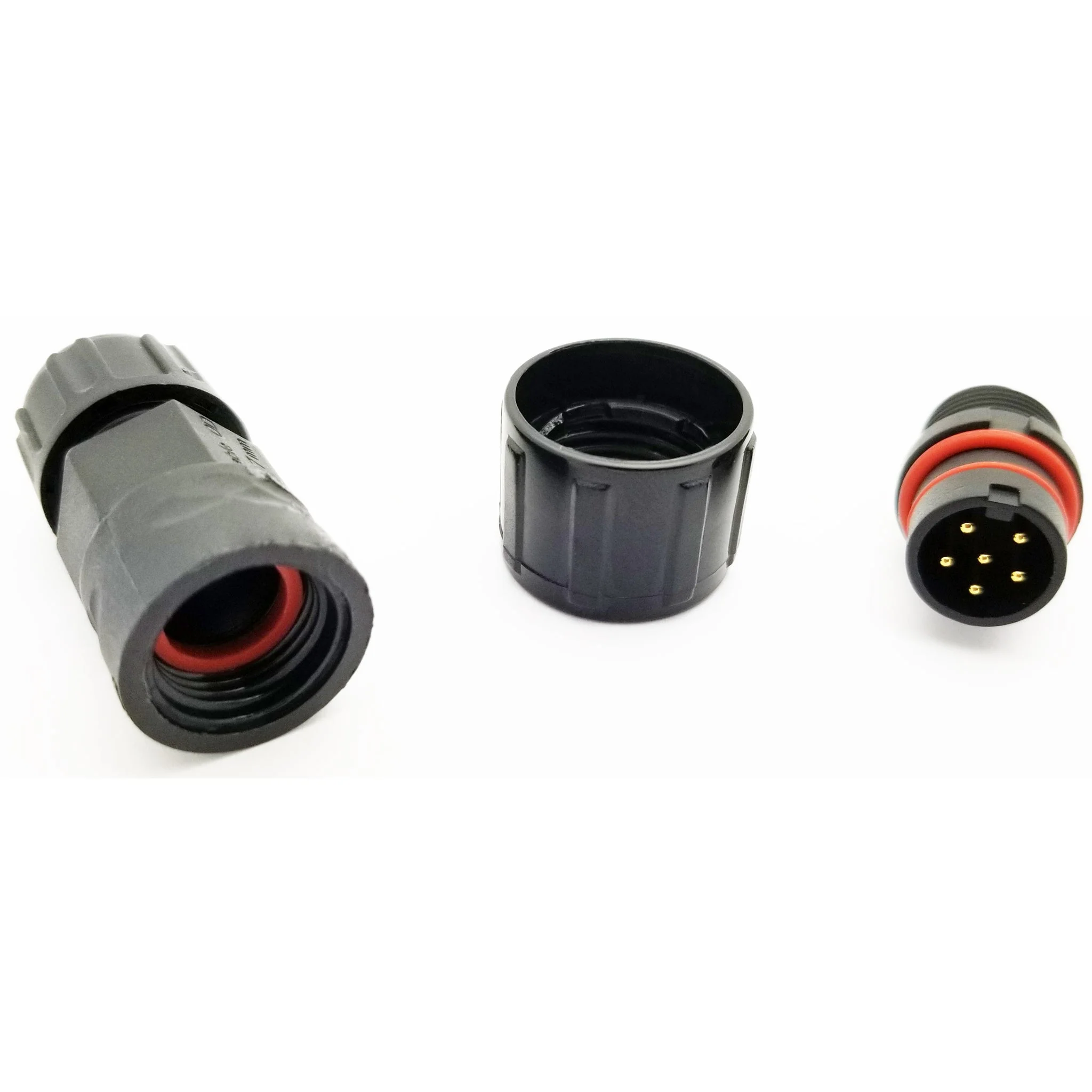 Standard Series 6 Pin Male Inline Waterproof Connector - 20 AWG - Image 3