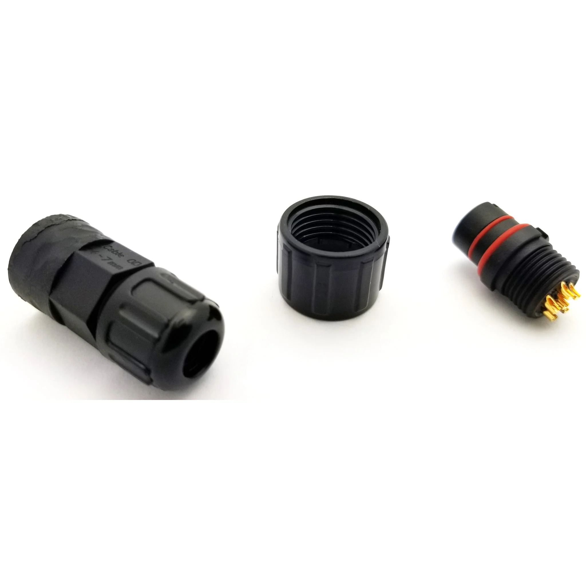 Standard Series 6 Pin Male Inline Waterproof Connector - 20 AWG - Image 4