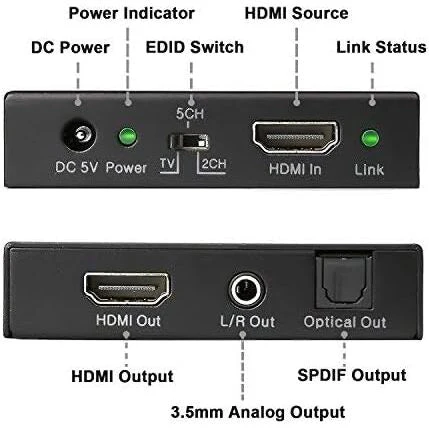 4K 18Gbps HDMI Audio Extractor (With HDMI Passthrough) - Image 2