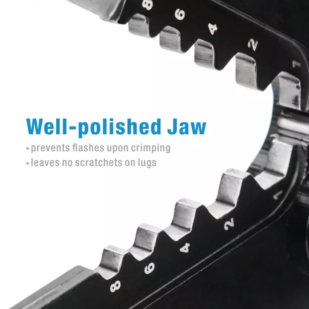 Large Battery Cable Lug Crimping Tool from AWG 8-1 with Built-in Cable Cutter 8ga- 1ga - Image 5