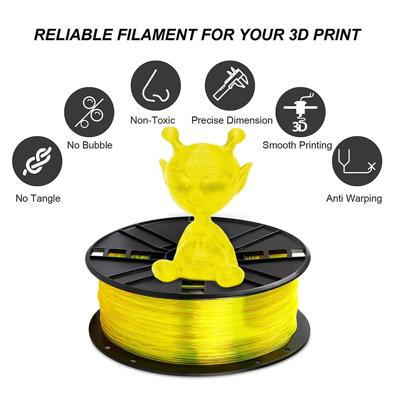 TPU Filament 1.75mm, Yellow - Image 4