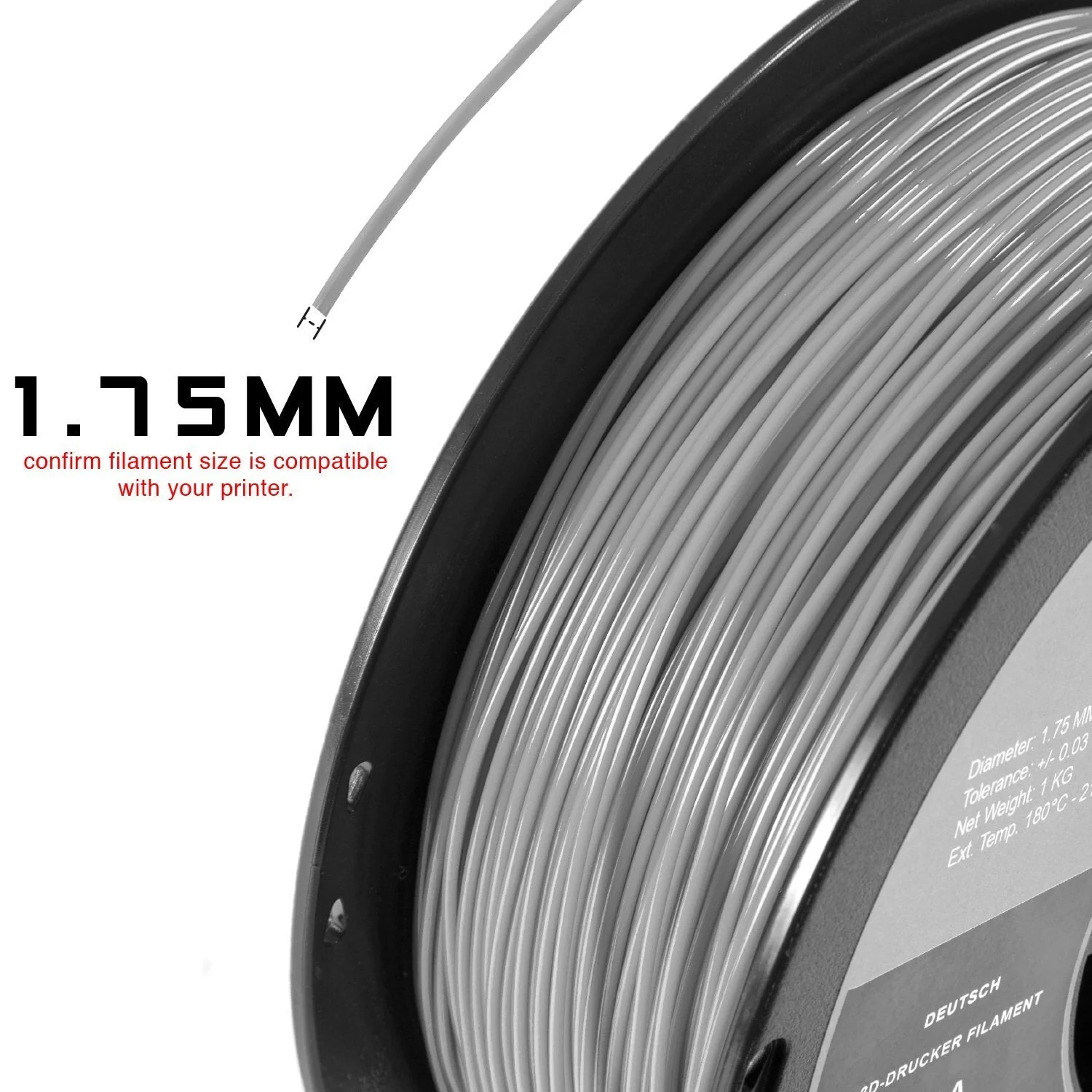 ABS 1.75mm 3D Printer Filament - White - Image 3