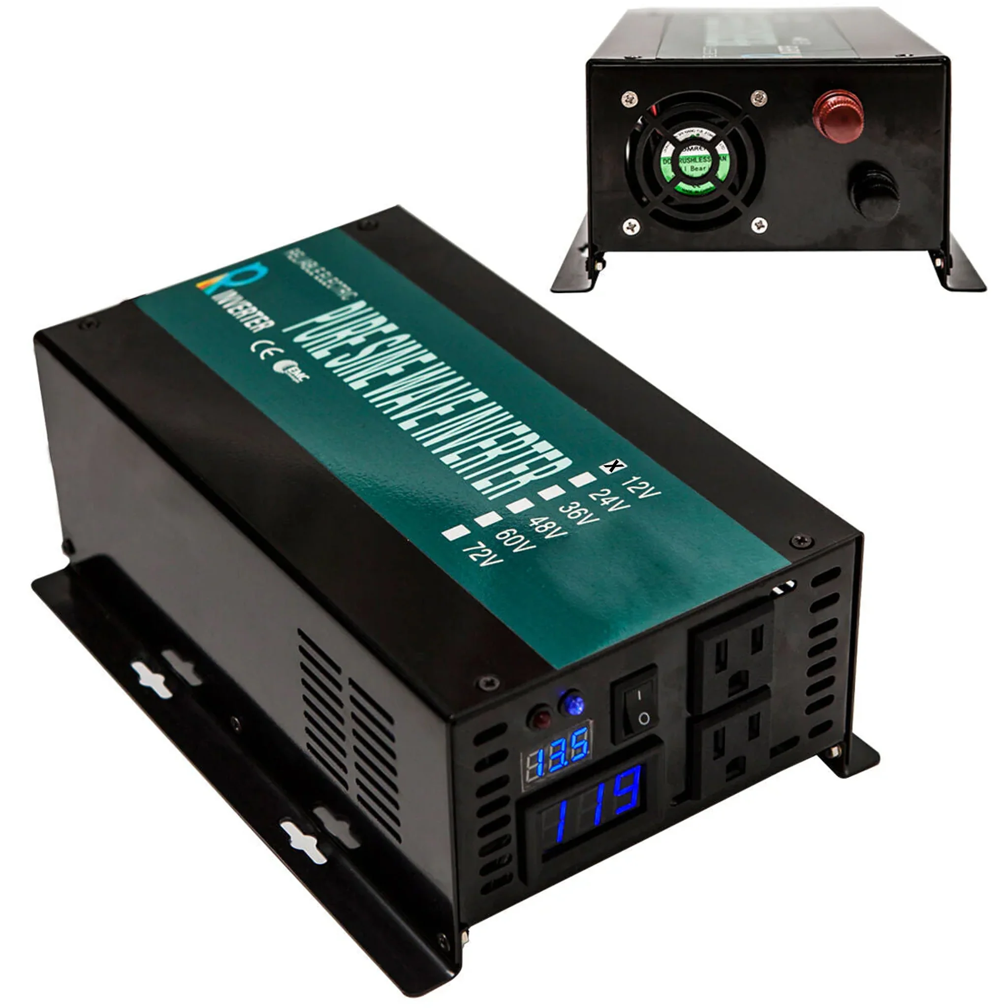 800 Watt Pure Sine Wave Inverter - 12VDC to 120VAC
