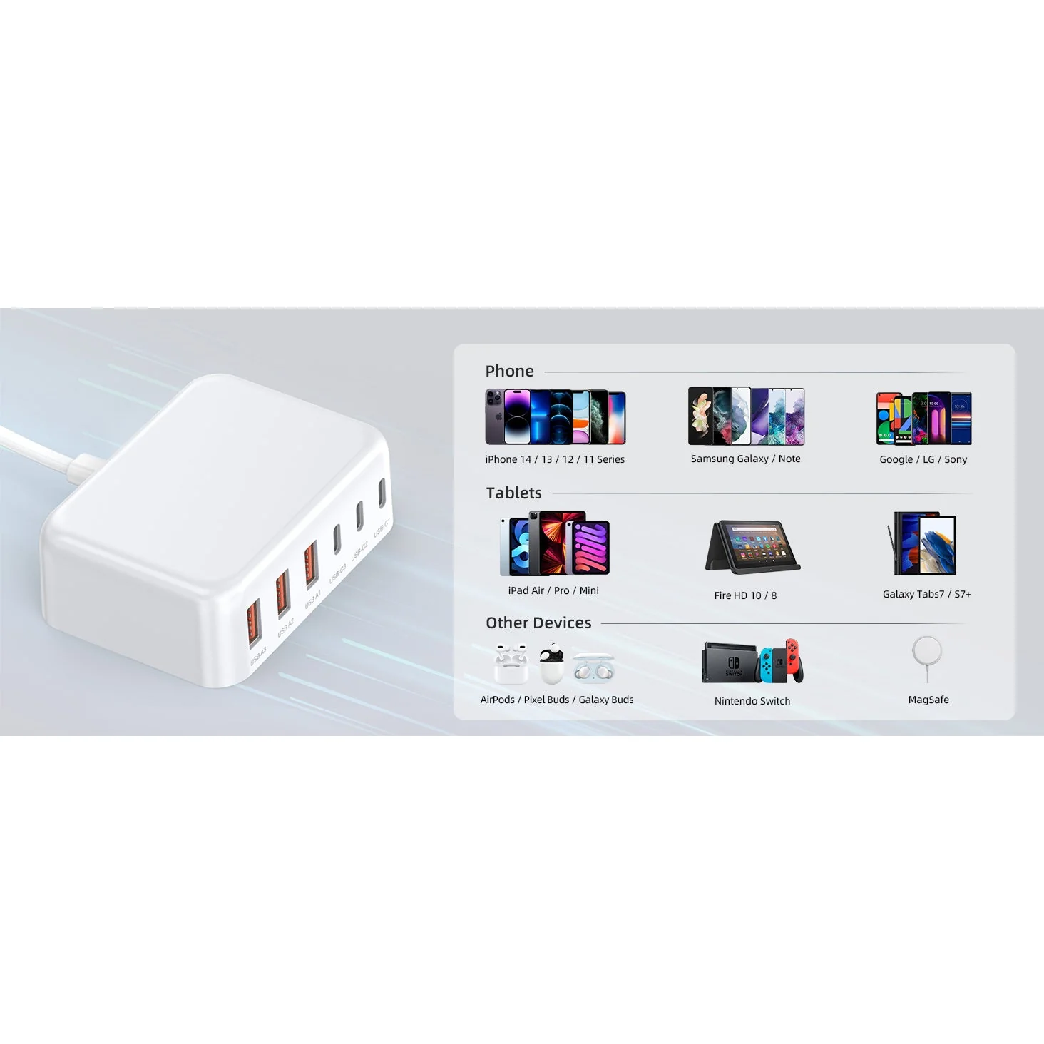 6 Port USB Charging Station - 100W - USB-C PD QC - Image 12