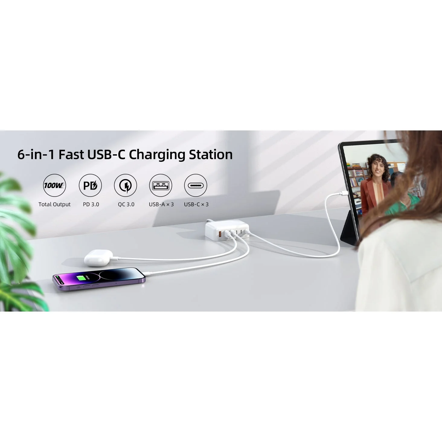 6 Port USB Charging Station - 100W - USB-C PD QC - Image 14