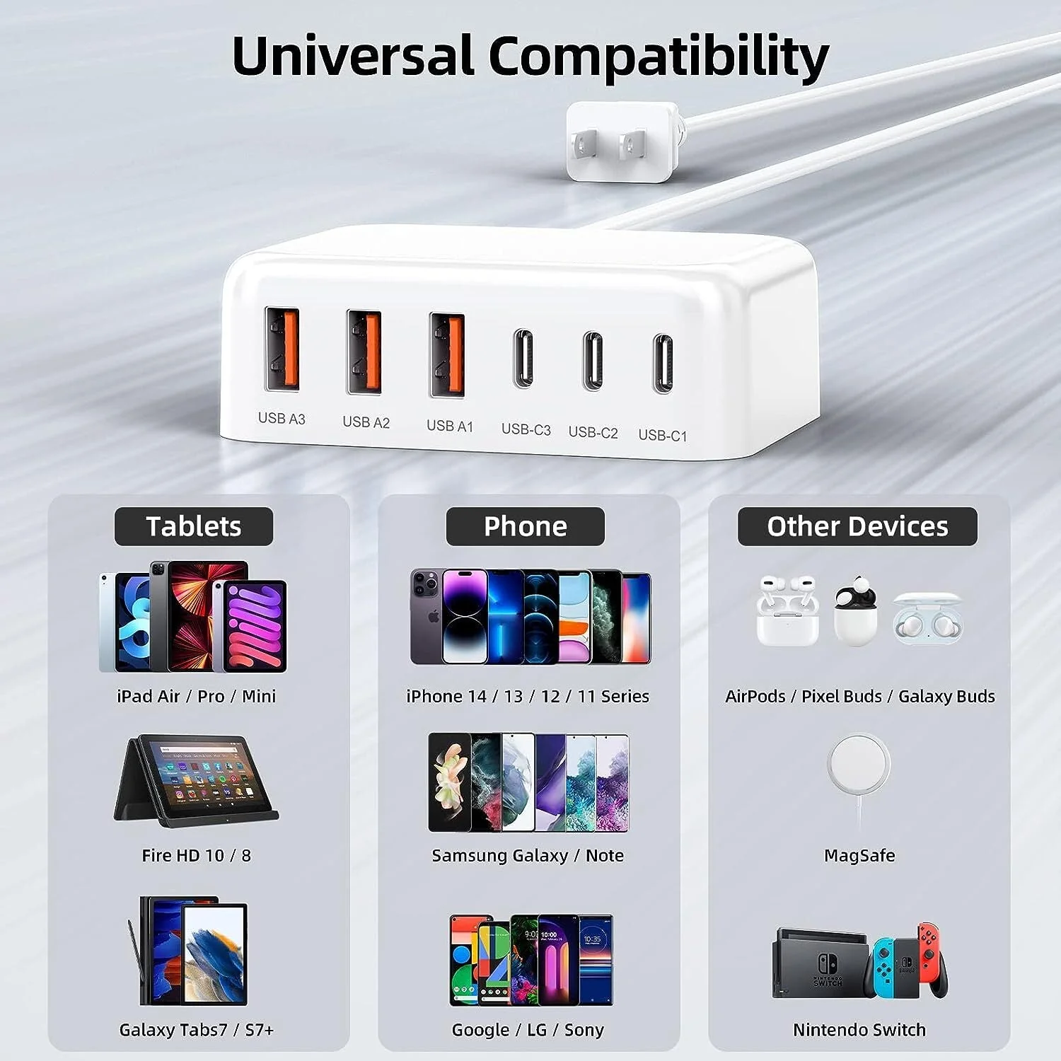 6 Port USB Charging Station - 100W - USB-C PD QC - Image 5