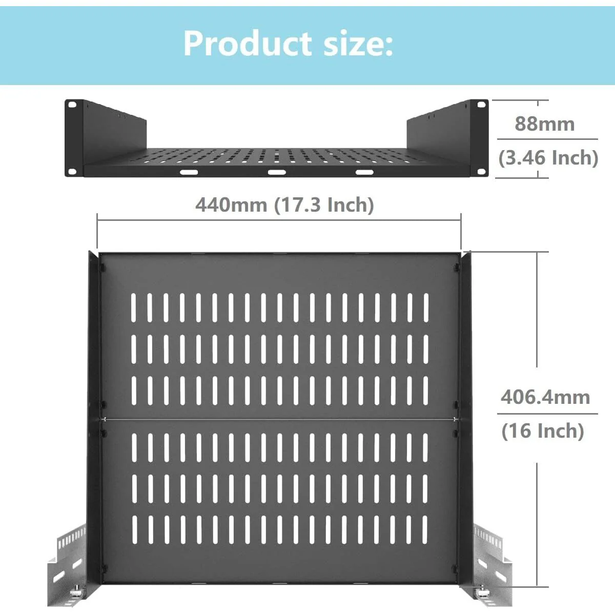 3U 16" Component Shelf - Single Pack - Image 4
