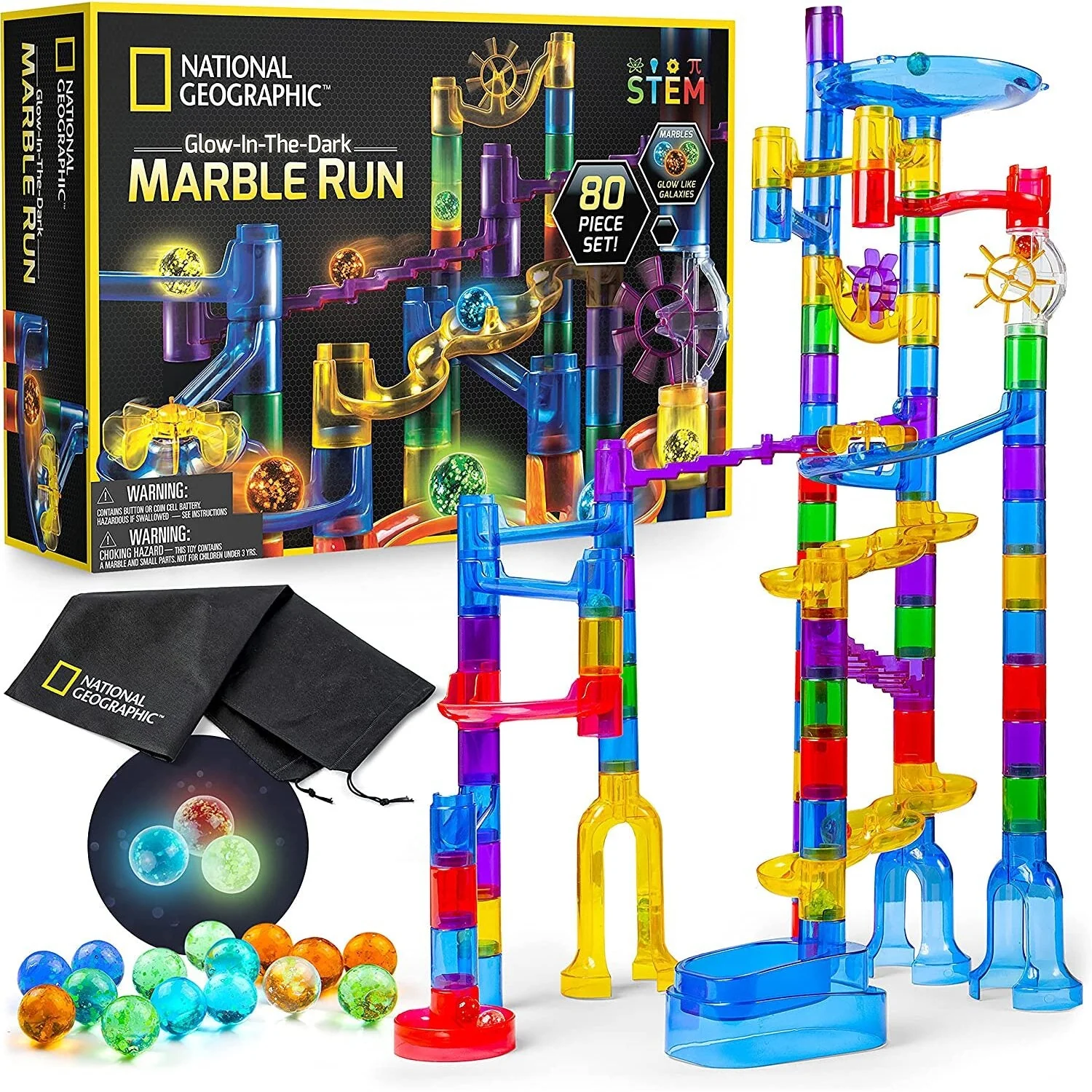 Glowing Marble Run – 80 Piece