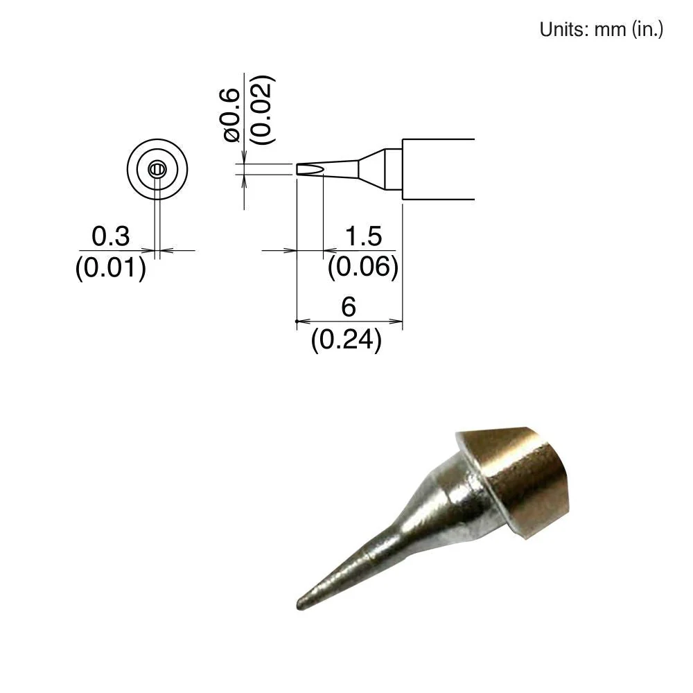 Hakko T30-D06 Chisel Tip Shape-0.6D Tip For FM-2032 Attachment - Image 2