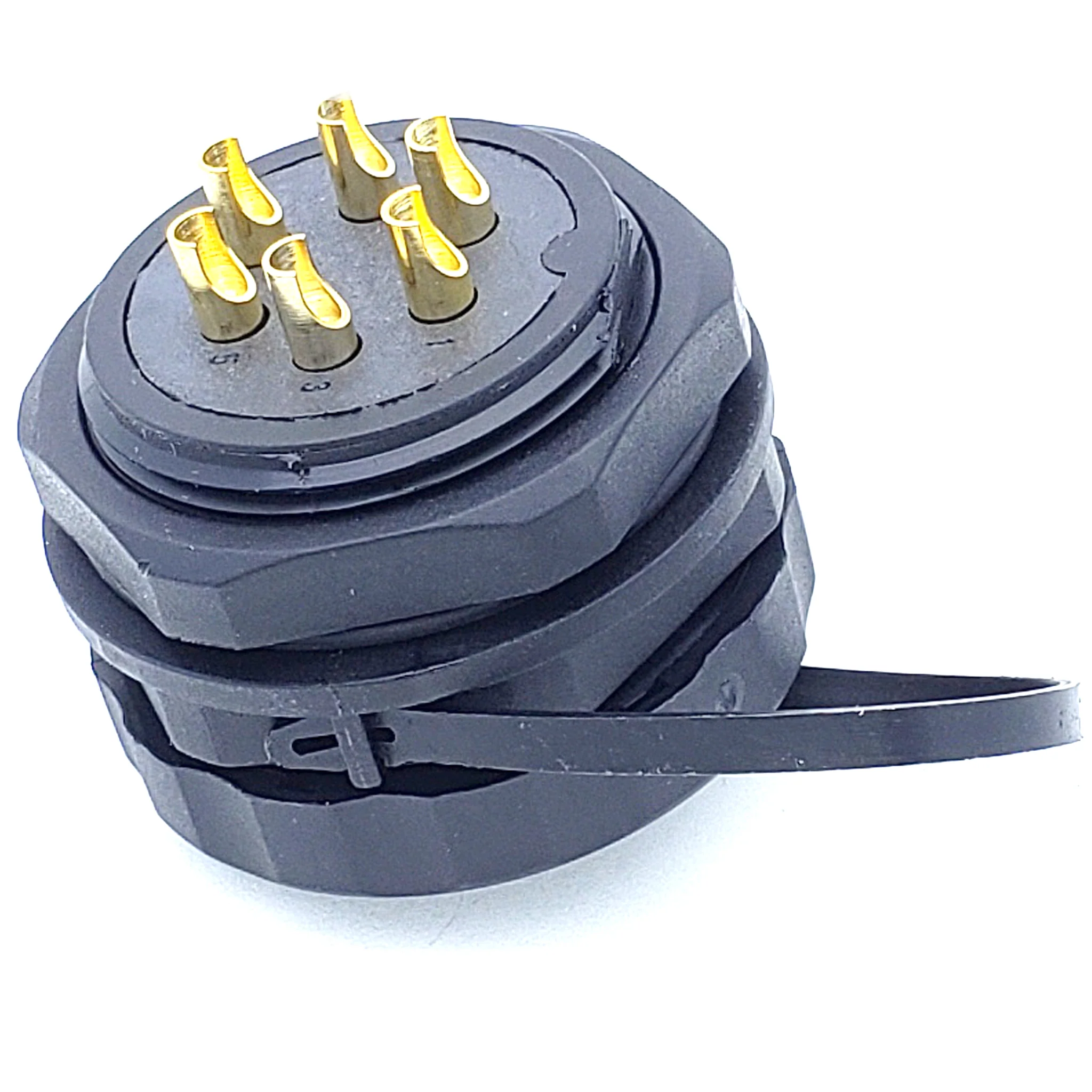 6 Pin Waterproof Connector - 25 Amps - Male Female Pair With Cap - Image 4