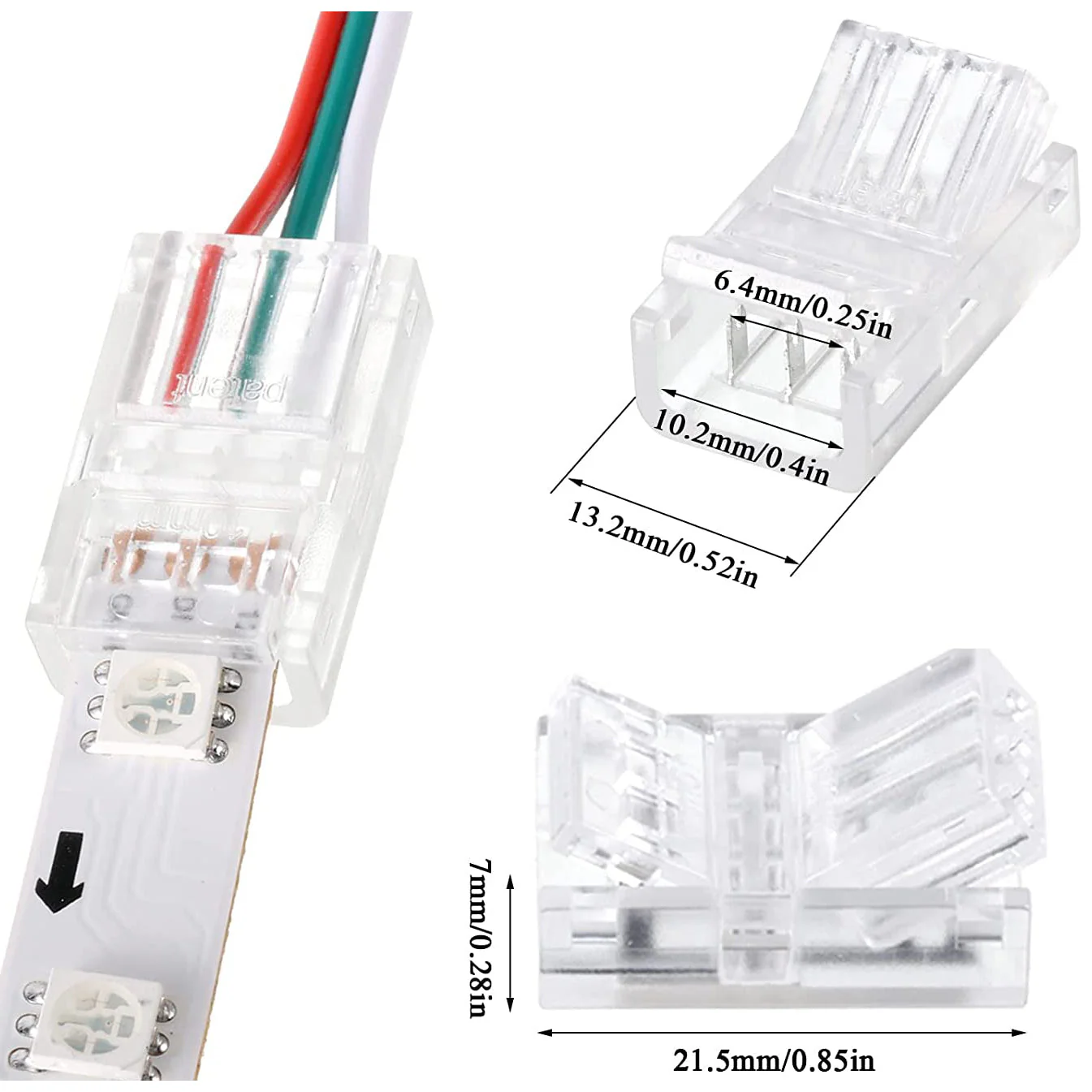 3 Pin RGB LED Strip Quick Connector 2 Pack
