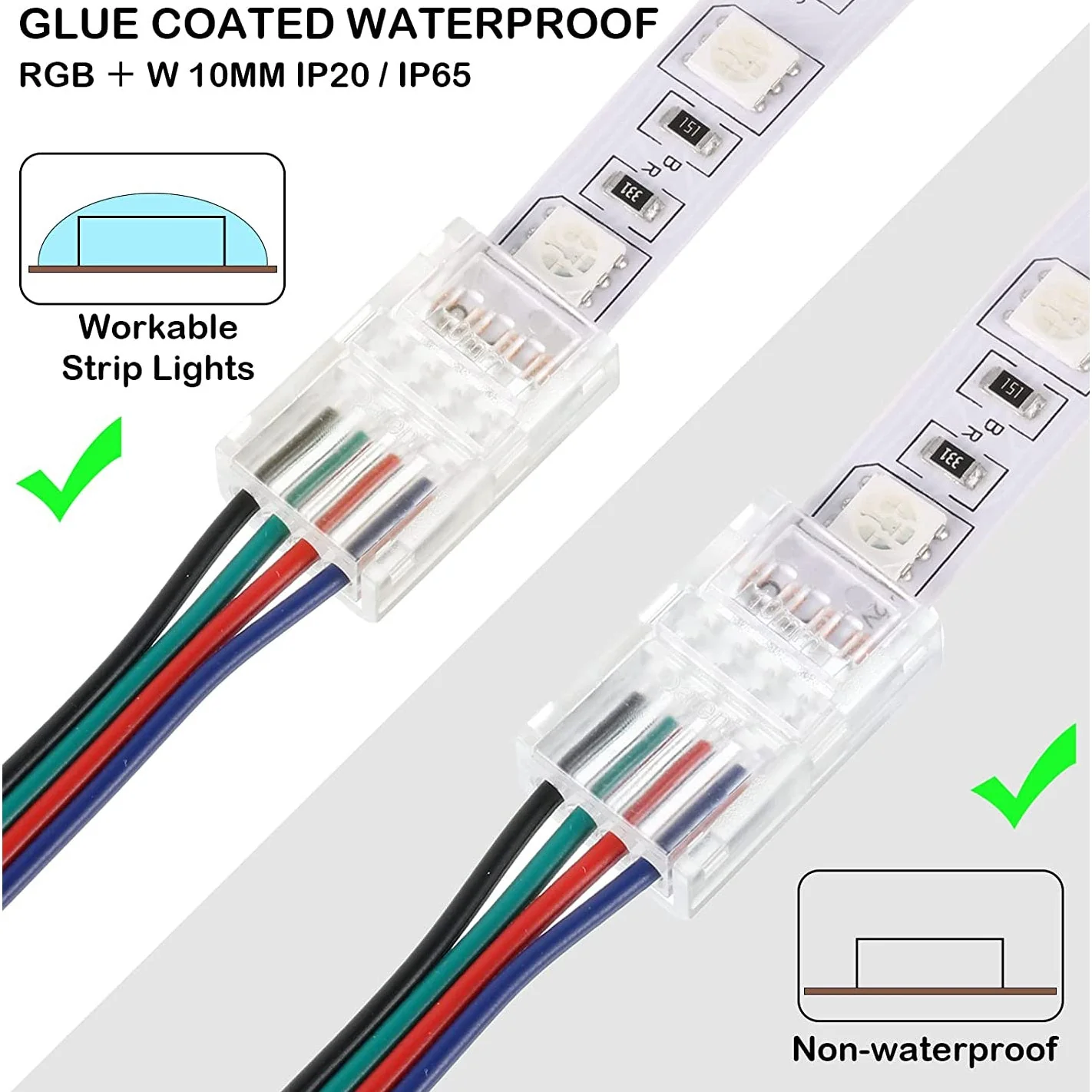 4 Pin RGB LED Strip Quick Connector 2 Pack - Image 3