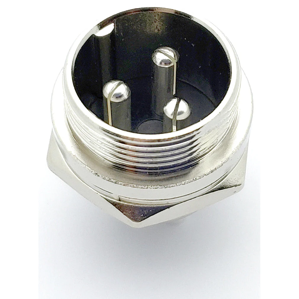 3 Pin Mic Connector Male/Female Pair - Large - 7A 250V GX20 - Image 5