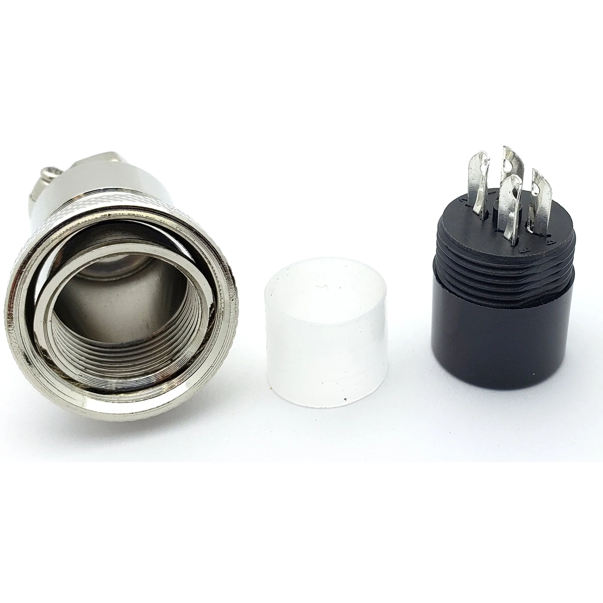 4 Pin Mic Connector Male/Female Pair - Large - 7A 250V GX20 - Image 3