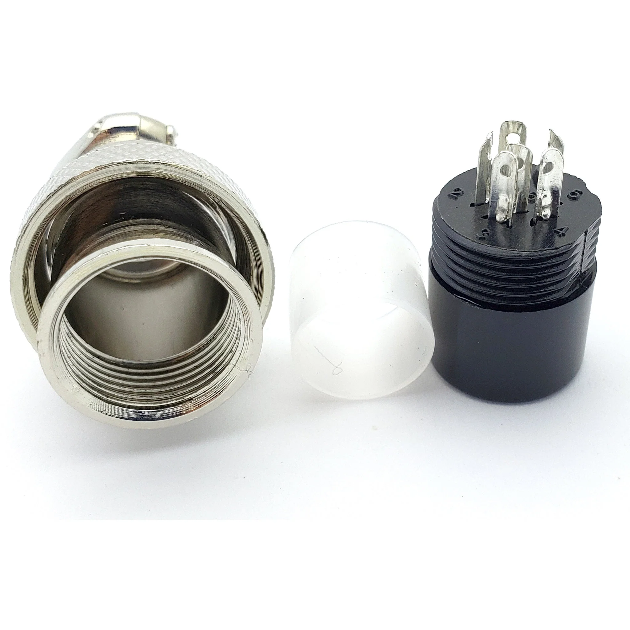 6 Pin Mic Connector Male/Female Pair - Large - 5A 150V GX20 - Image 3