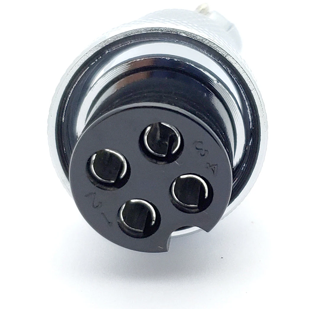 4 Pin Mic Connector Male/Female Pair - Large W/ Flange - 7A 250V M19 M20 - Image 3